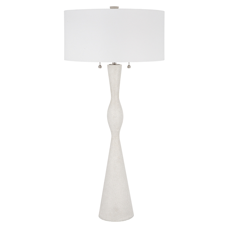 Uttermost Sharma Transitional Rice Resin and Iron Metal Table Lamp in White