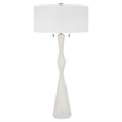 Uttermost Sharma Transitional Rice Resin and Iron Metal Table Lamp in White