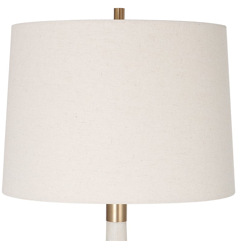 Uttermost Marille Transitional Rice Resin and Iron Metal Table Lamp in White