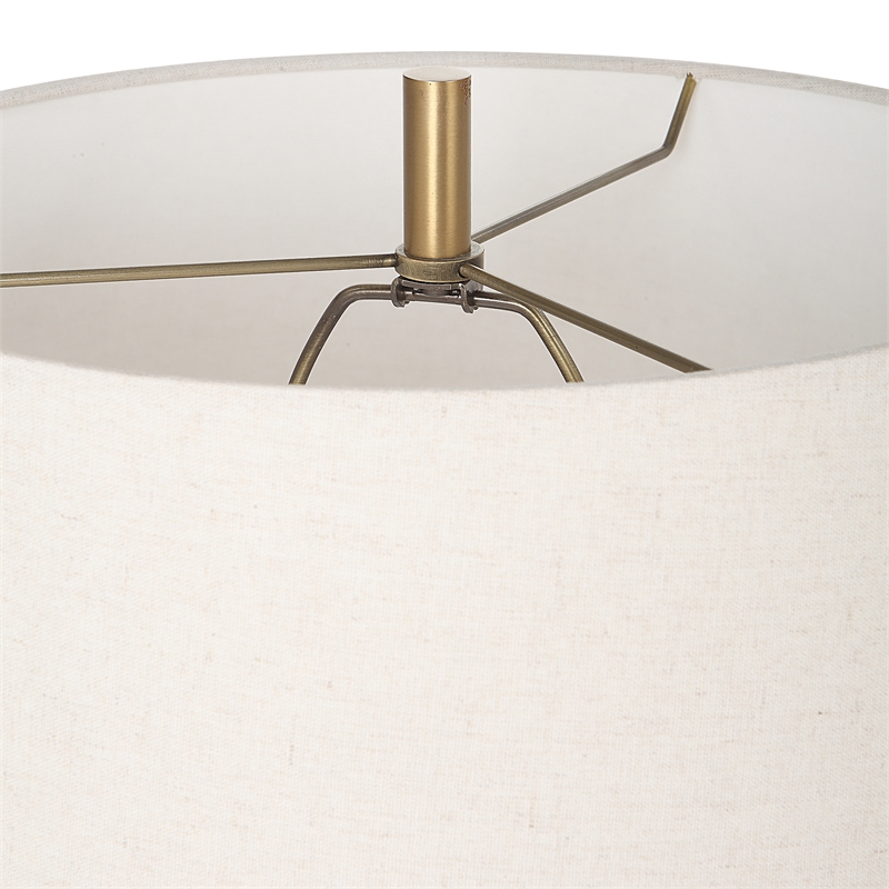 Uttermost Marille Transitional Rice Resin and Iron Metal Table Lamp in White