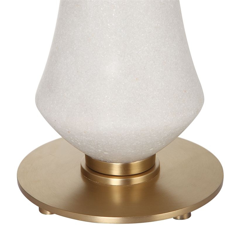 Uttermost Marille Transitional Rice Resin and Iron Metal Table Lamp in White