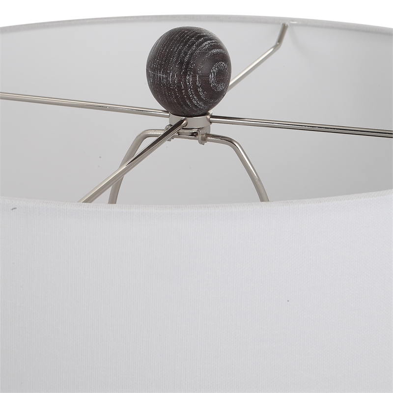 Uttermost Timber Contemporary Cotton and Resin Iron Table Lamp in White