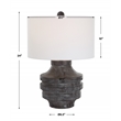 Uttermost Timber Contemporary Cotton and Resin Iron Table Lamp in White