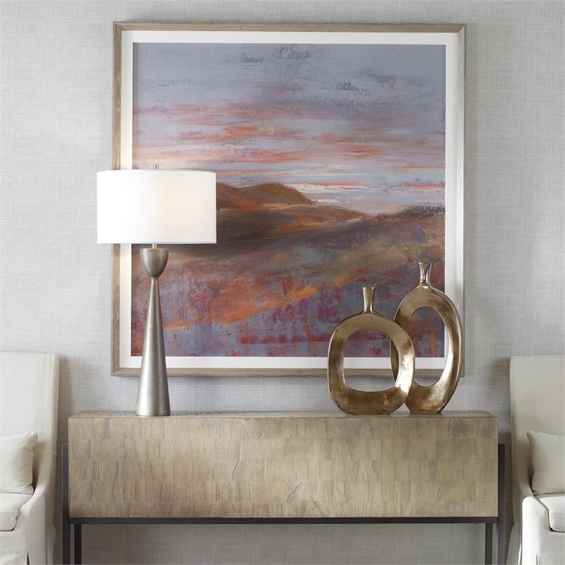Uttermost Dawn On The Hills Linen and Wood Framed Print in Multi-Color