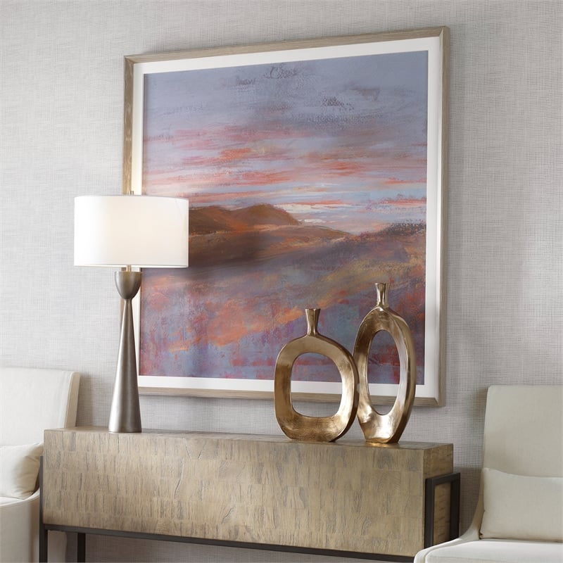 Uttermost Dawn On The Hills Linen and Wood Framed Print in Multi-Color