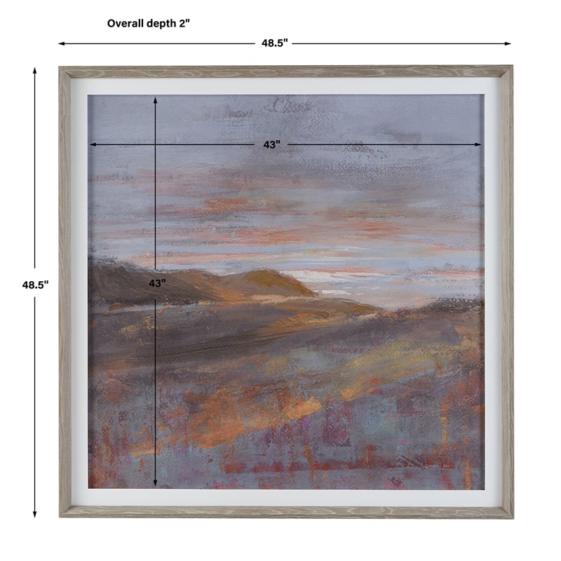 Uttermost Dawn On The Hills Linen and Wood Framed Print in Multi-Color