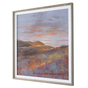 Uttermost Dawn On The Hills Linen and Wood Framed Print in Multi-Color