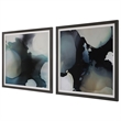 Uttermost Telescopic Abstract Framed Prints in Black/Blue/Brown/White (Set of 2)