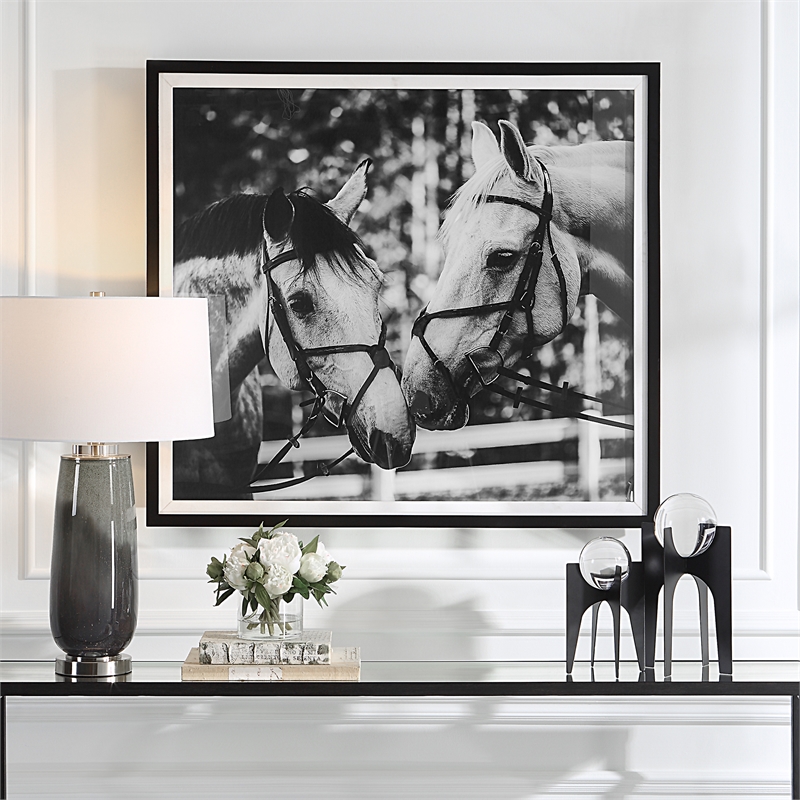 Uttermost Apple Of My Eye Wood and Linen Framed Print in Black/White