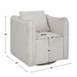 Uttermost Corben Farmhouse Wood and Fabric Swivel Armchair in Off White