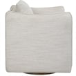 Uttermost Corben Farmhouse Wood and Fabric Swivel Armchair in Off White
