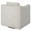 Uttermost Corben Farmhouse Wood and Fabric Swivel Armchair in Off White