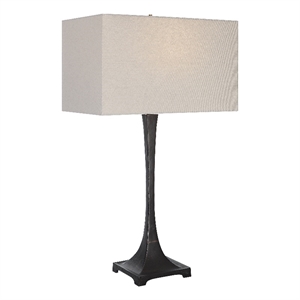 Uttermost Reydan Transitional Fabric and Cast Iron Table Lamp in Black