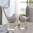 Uttermost Better Together Polyresin Bird Sculptures in Gray/Silver (Set of 2)