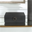 Uttermost Lalique Contemporary MDF Wood and Shagreen Box in Black Finish