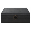 Uttermost Lalique Contemporary MDF Wood and Shagreen Box in Black Finish