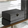 Uttermost Lalique Contemporary MDF Wood and Shagreen Box in Black Finish