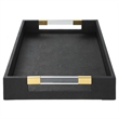 Uttermost Wessex Contemporary MDF Wood and Faux Shagreen Tray in Black