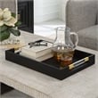 Uttermost Wessex Contemporary MDF Wood and Faux Shagreen Tray in Black
