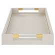 Uttermost Wessex Contemporary Metal and Faux Shagreen Tray in White