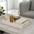 Uttermost Wessex Contemporary Metal and Faux Shagreen Tray in White