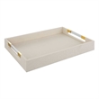 Uttermost Wessex Contemporary Metal and Faux Shagreen Tray in White