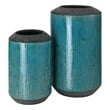 Uttermost Maui Contemporary Ceramic Vases in Blue Finish (Set of 2)