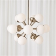Uttermost Droplet 16-Light Metal Steel & Glass Sputnik Chandelier in Brass/White