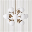 Uttermost Droplet 16-Light Metal Steel & Glass Sputnik Chandelier in Brass/White