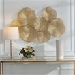 Uttermost Ripley Contemporary Iron Metal Wall Art in Gold Finish