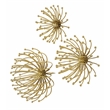 Uttermost Aga Contemporary Metal Wall Decor in Plated Gold (Set of 3)
