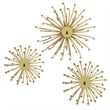 Uttermost Aga Contemporary Metal Wall Decor in Plated Gold (Set of 3)
