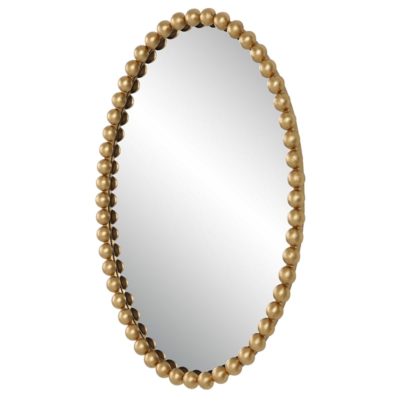 Uttermost Serna Oval Transitional MDF and Metal Mirror in Gold