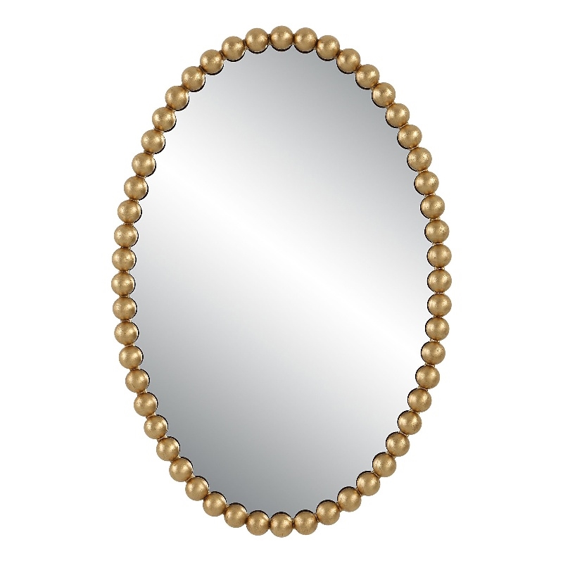 Uttermost Serna Oval Transitional MDF and Metal Mirror in Gold