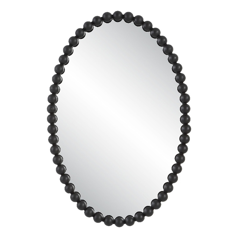 Uttermost Serna Oval Transitional MDF and Metal Mirror in Black