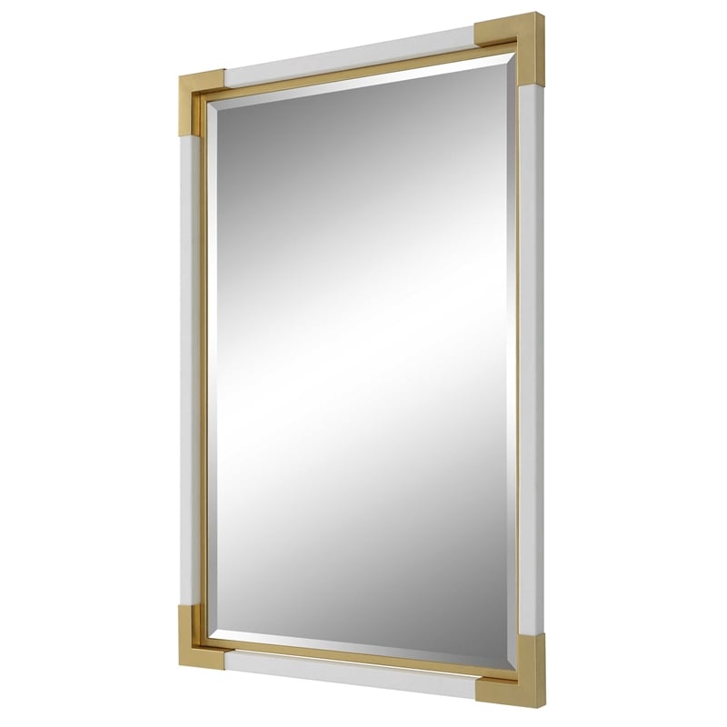 Uttermost Malik Transitional MDF and Metal Mirror in White Finish