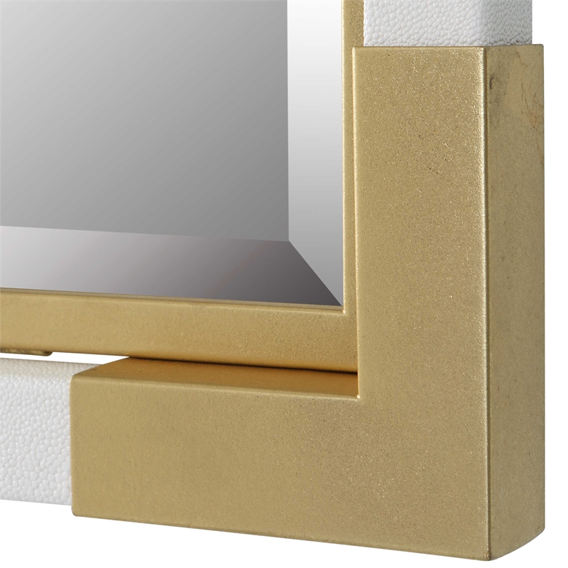 Uttermost Malik Transitional MDF and Metal Mirror in White Finish