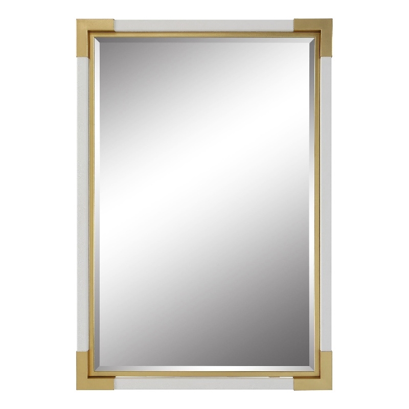 Uttermost Malik Transitional MDF and Metal Mirror in White Finish