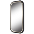 Uttermost Nevaeh Rectangle Contemporary Metal and MDF Mirror in Black/Gold