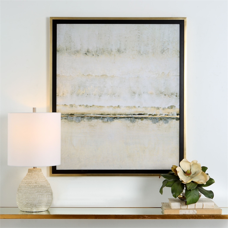 Uttermost Gilded Horizon Wood Paper and Glass Print in Black/Brown/Gold/Gray