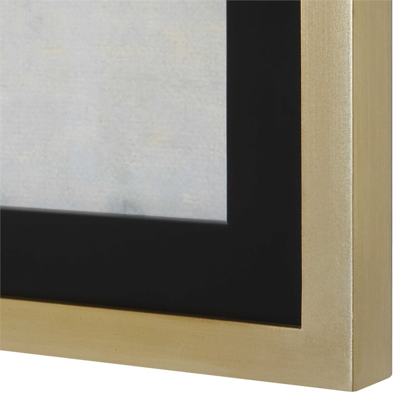 Uttermost Gilded Horizon Wood Paper and Glass Print in Black/Brown/Gold/Gray