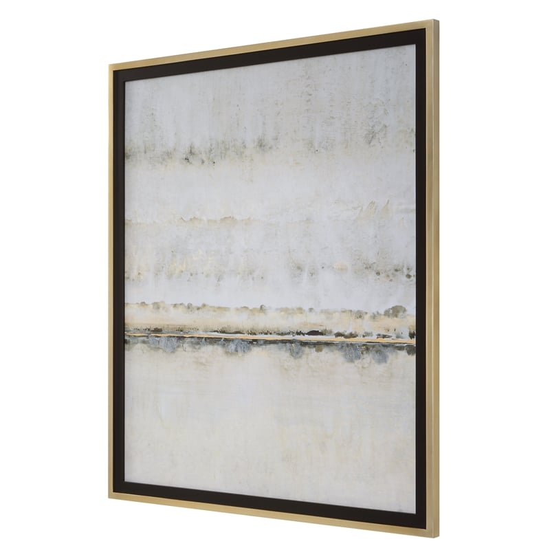 Uttermost Gilded Horizon Wood Paper and Glass Print in Black/Brown/Gold/Gray