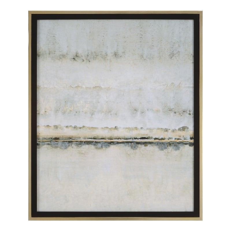 Uttermost Gilded Horizon Wood Paper and Glass Print in Black/Brown/Gold/Gray
