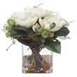 Uttermost Dobbins Magnolia Glass and Polyfoam Plastic Bouquet in White