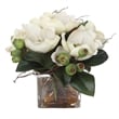 Uttermost Dobbins Magnolia Glass and Polyfoam Plastic Bouquet in White