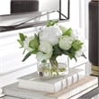 Uttermost Garden Peony Plastic and Polyester Bouquet in White