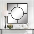 Uttermost Spurgeon Square Transitional MDF and Metal Window Mirror in Black
