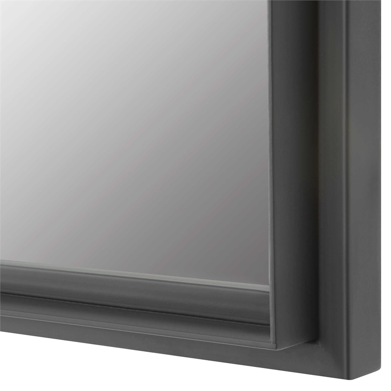 Uttermost Spurgeon Square Transitional MDF and Metal Window Mirror in Black