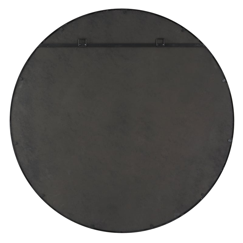 Uttermost Ranchero Round Farmhouse Metal MDF and Rope Mirror in Brown