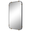 Uttermost Pali Contemporary MDF and Metal Mirror in Black/Gold